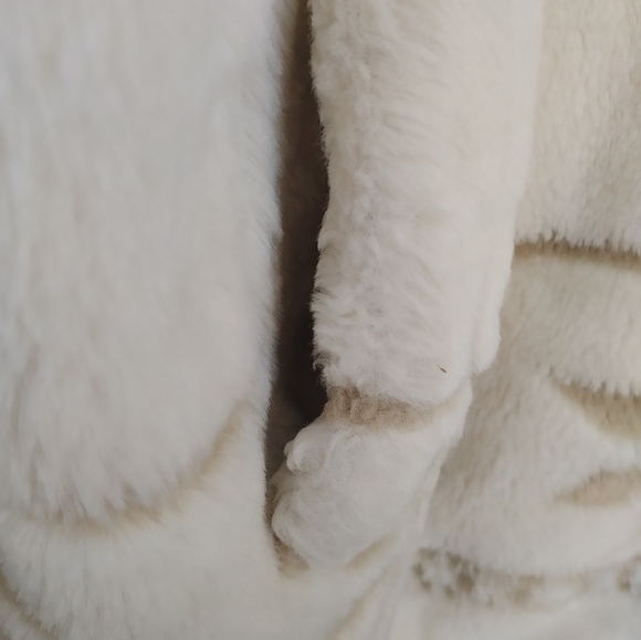 Vintage New York Classics Ivory & Tan Snowflake Faux Fur Coat XL - Picture 6 of 16